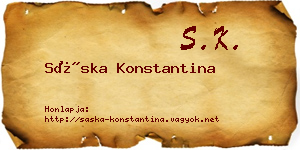 Sáska Konstantina névjegykártya